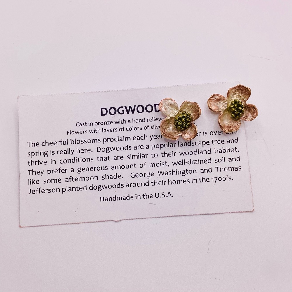 Dogwood Bronze Flower Studs